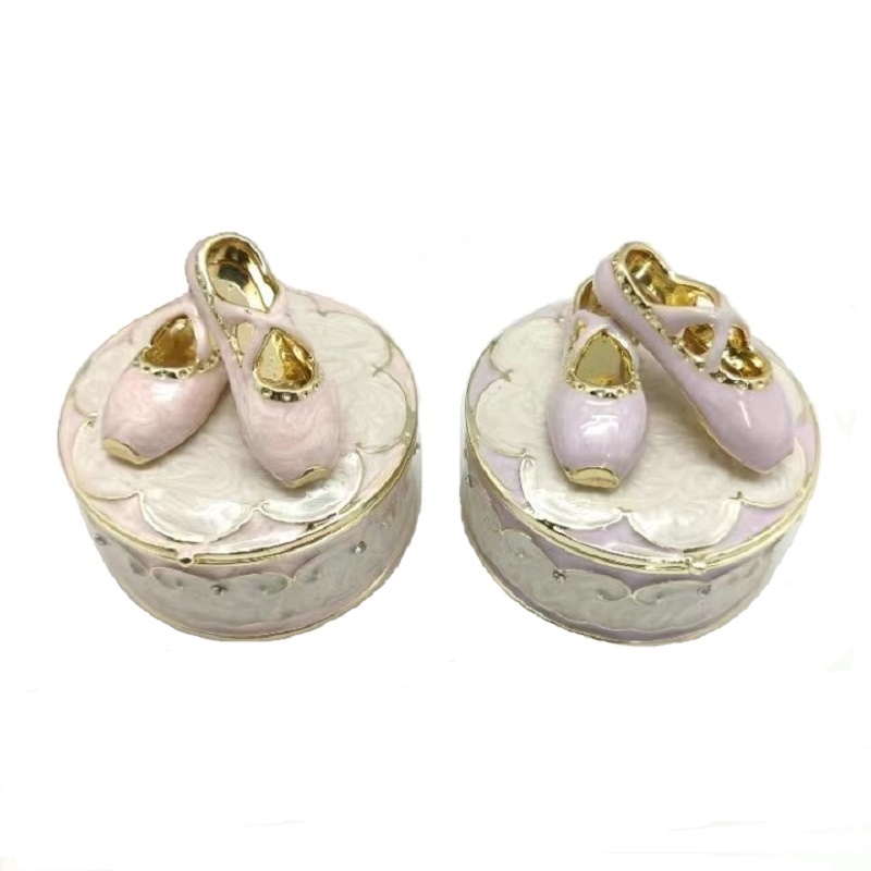 Zokongoletsera za Ballet Shoes enamel bokosi la mphatso zokongoletsa kunyumba akazi makonda (3)