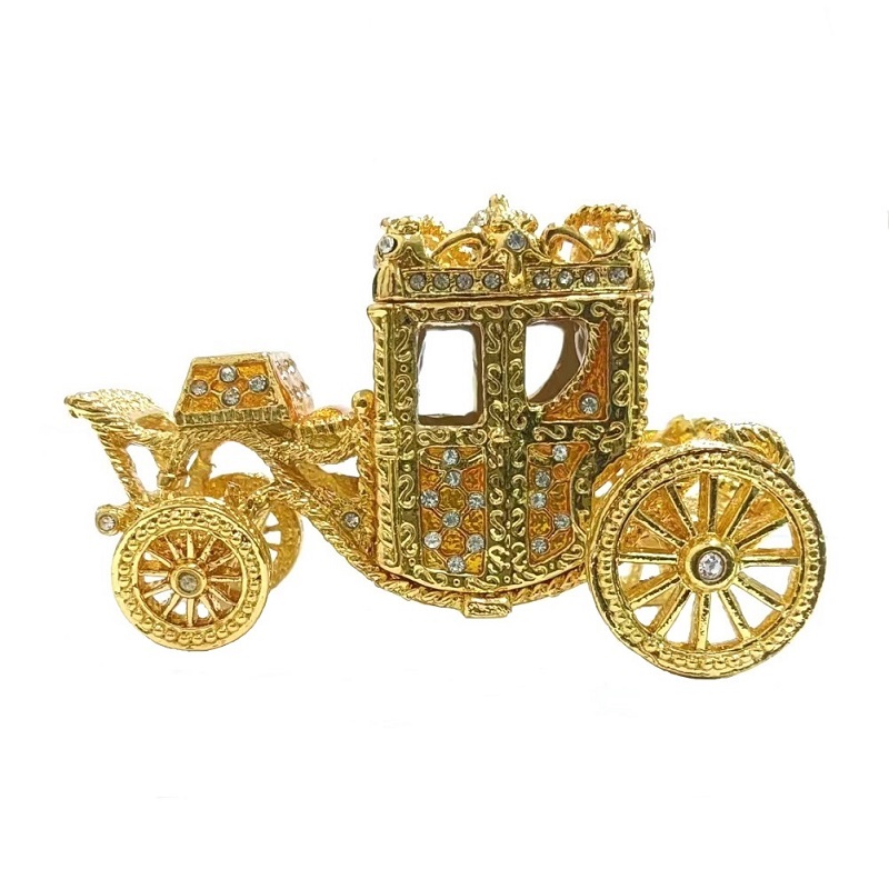 Carriage Trinket Box Metal Craft Jewelry Gift Box Home Decoration Gifts (2)