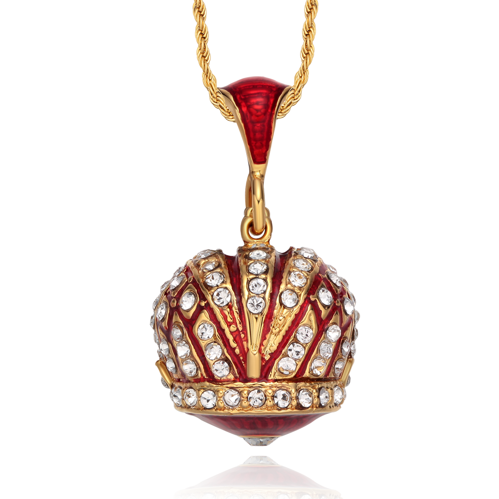 Copper Crown pendant na may Crystal na Regalo para sa Babae(likod)