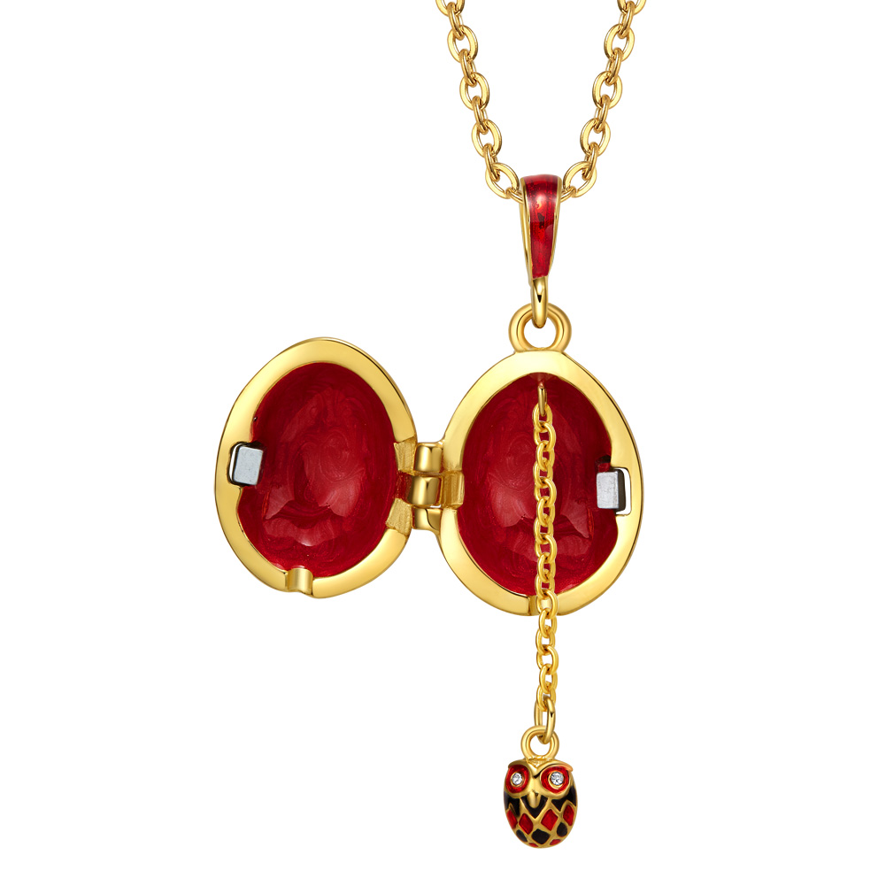 Rote Emaille-Halskette für Mutter und Baby, Festival-Geschenk (3)