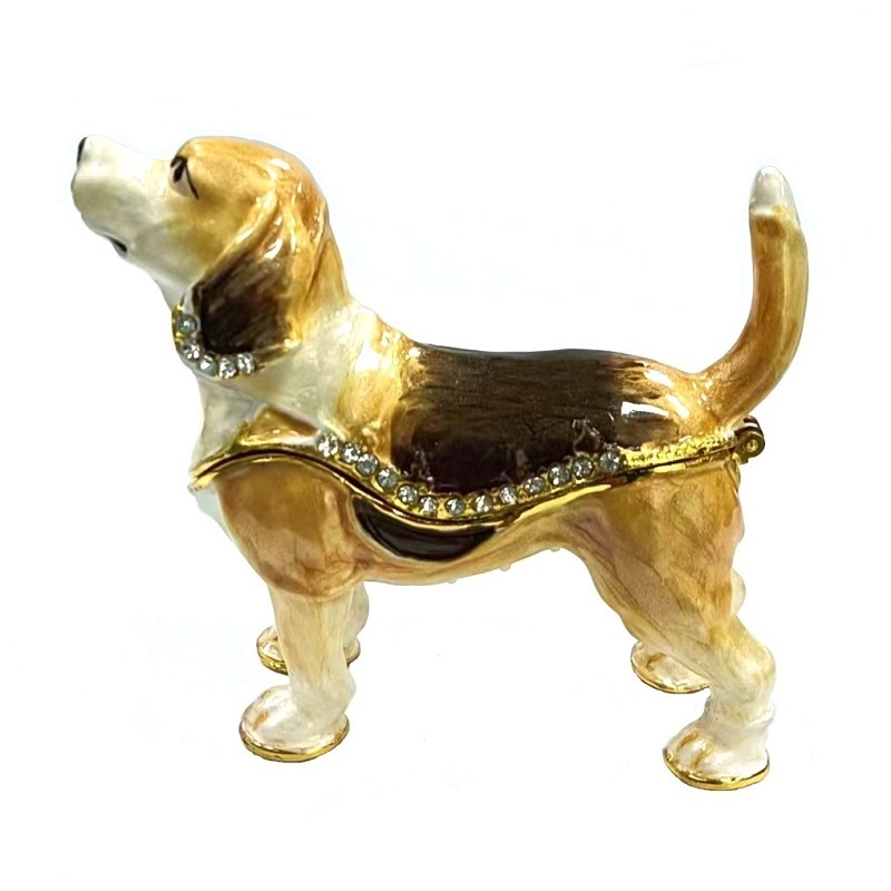 Beagle Dog Christmas Easter Jewelry Trinket Box Metal Home Decor Gifts (2)