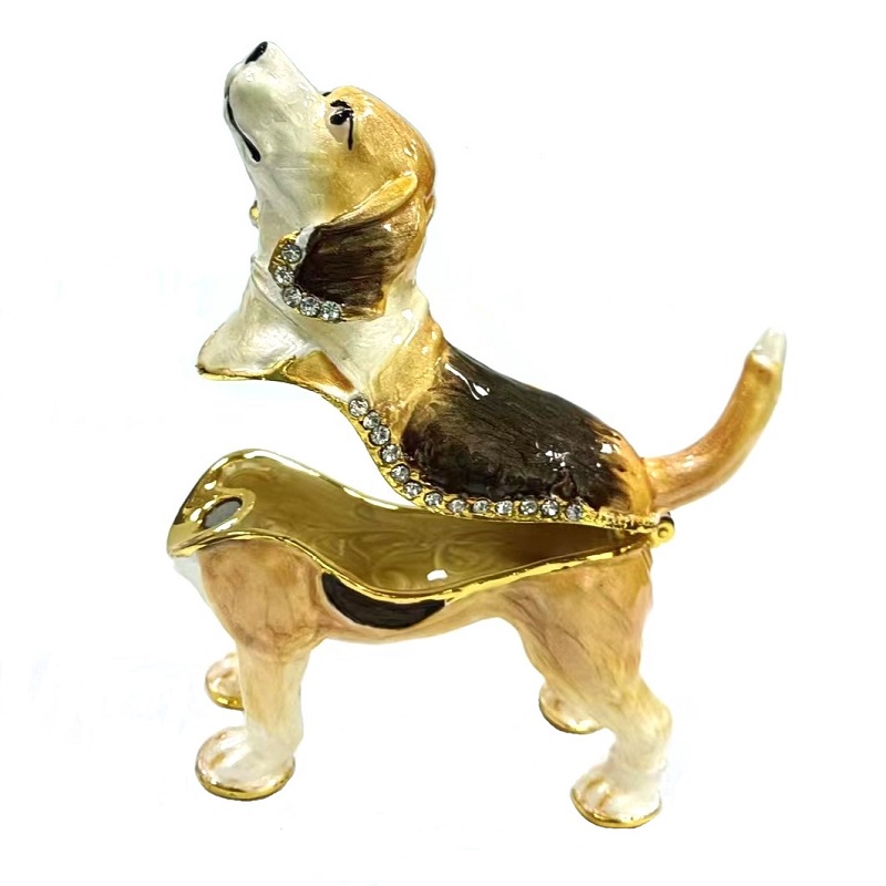 Beagle Dog Christmas Easter Jewelry Trinket Box Metal Home Decor Gifts (3)