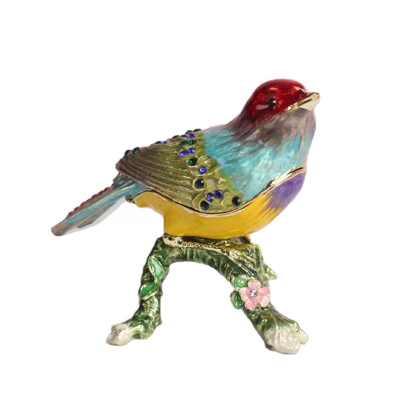 Bird Vintage Metal Enamel Trinket Box Metal Craft Jewelry Gift Box Home Decoration Gifts (2)