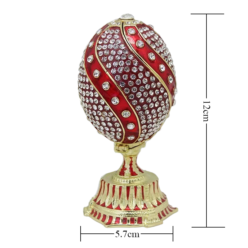 Easter Enamel Striped Flower Basket Castle Metal Industrial Faberge Eggs Family Decoration Souvenirs