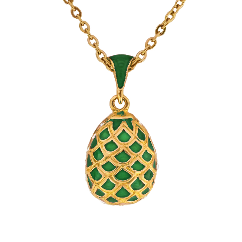 Easter Grid Vintage Egg Pendant Charm Crystal Rhinestone Necklace Gift Women (2)