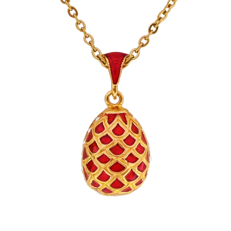 Easter Grid Vintage Egg Pendant Charm Crystal Rhinestone Necklace Gift Women (3)