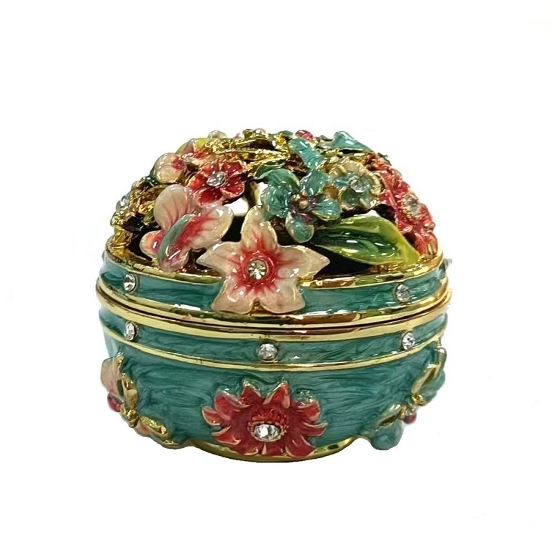 Flower Butterfly Christmas Easter Jewelry Trinket Box Metal  Home Decor Gifts (3)