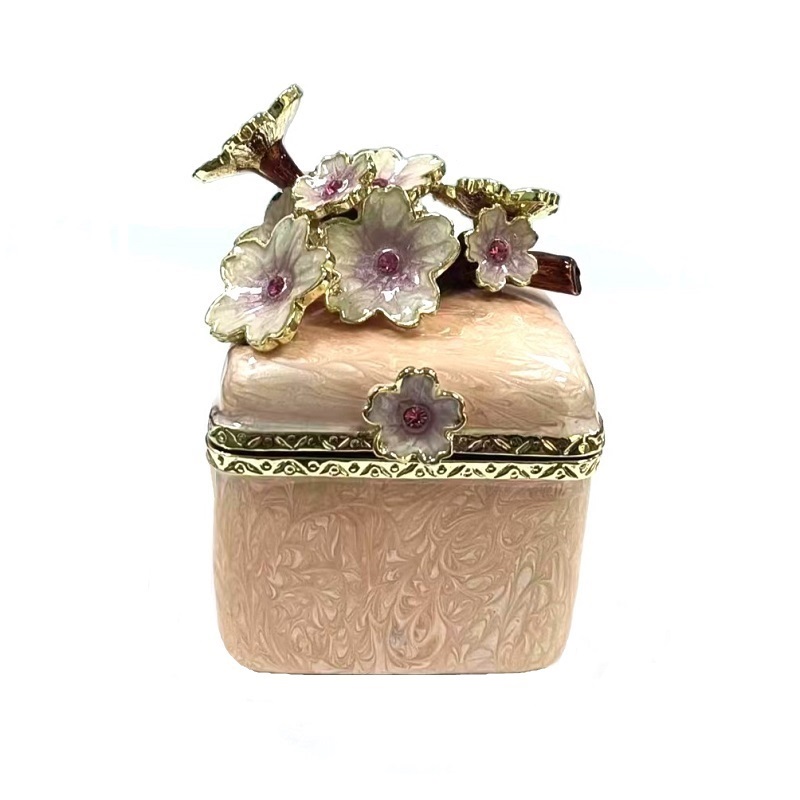 Flower Jewelry Trinket Box Metal Handicraft Decoration Home Decor Gifts (1)