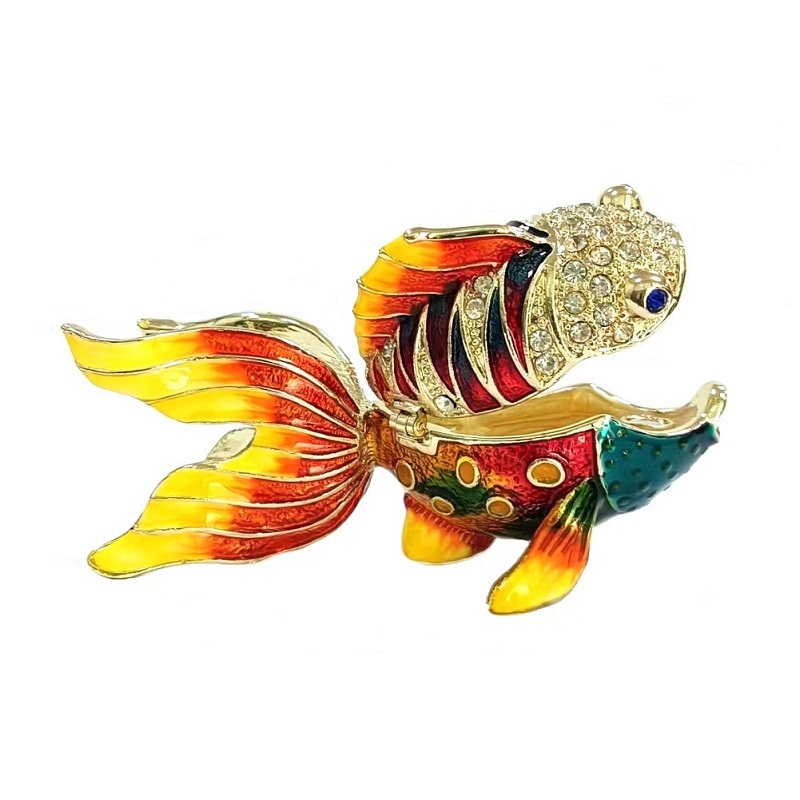 Gold Fish Trinket Box Jewellery Collection Home Decor Gifts (1)