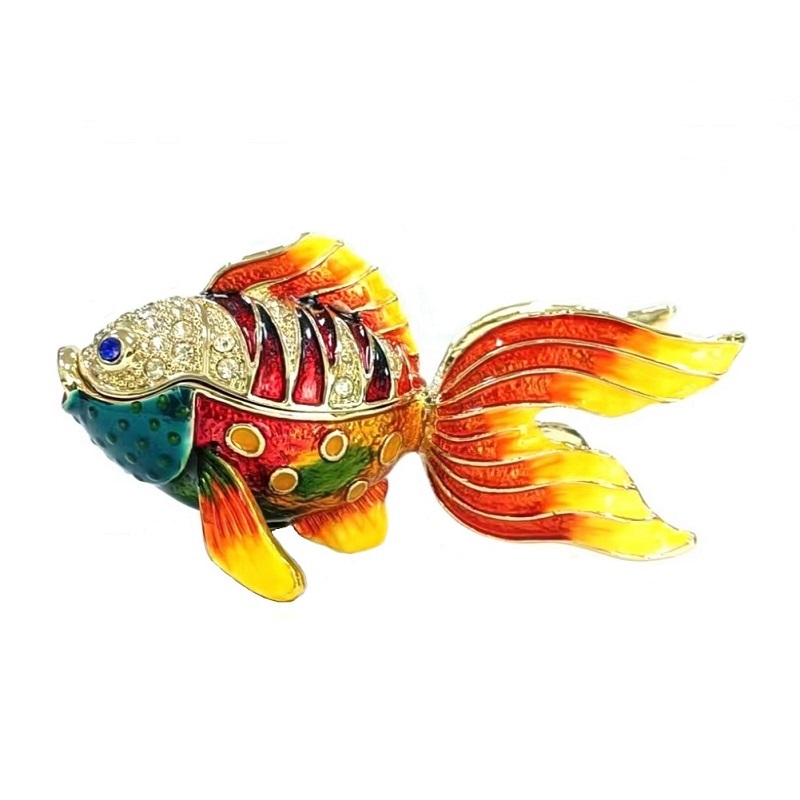 Gold Fish Trinket Box Jewellery Collection Home Decor Gifts (3)