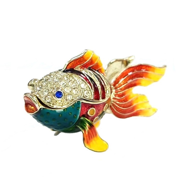 Gold Fish Trinket Box Jewellery Collection Home Decor Gifts (5)