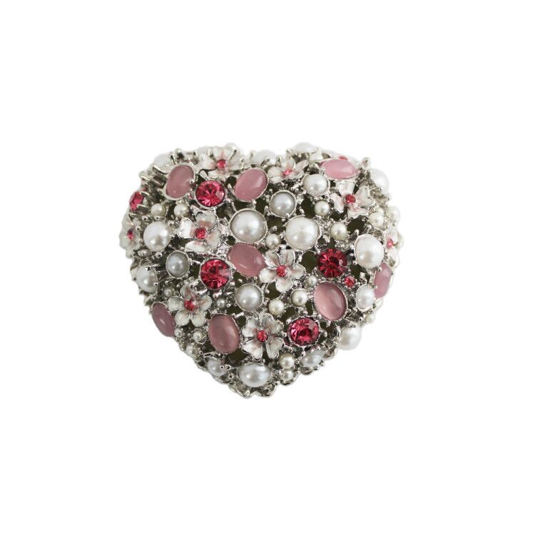 Heart Shape Pearls Trinket Box Jewelry Box Christmas Gift Box (1)