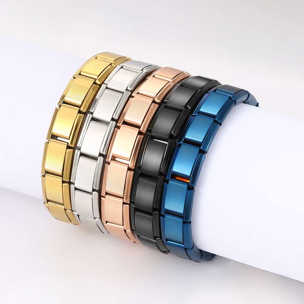 Italian Stainless Steel Bracelet Customizable Link Bracelet High Polished Stainless Steel Bracelet Detachable Italian Module Bracelet Stainless Steel Charm Bracelet Italian Module Link Bracelet Custom Stain (21)