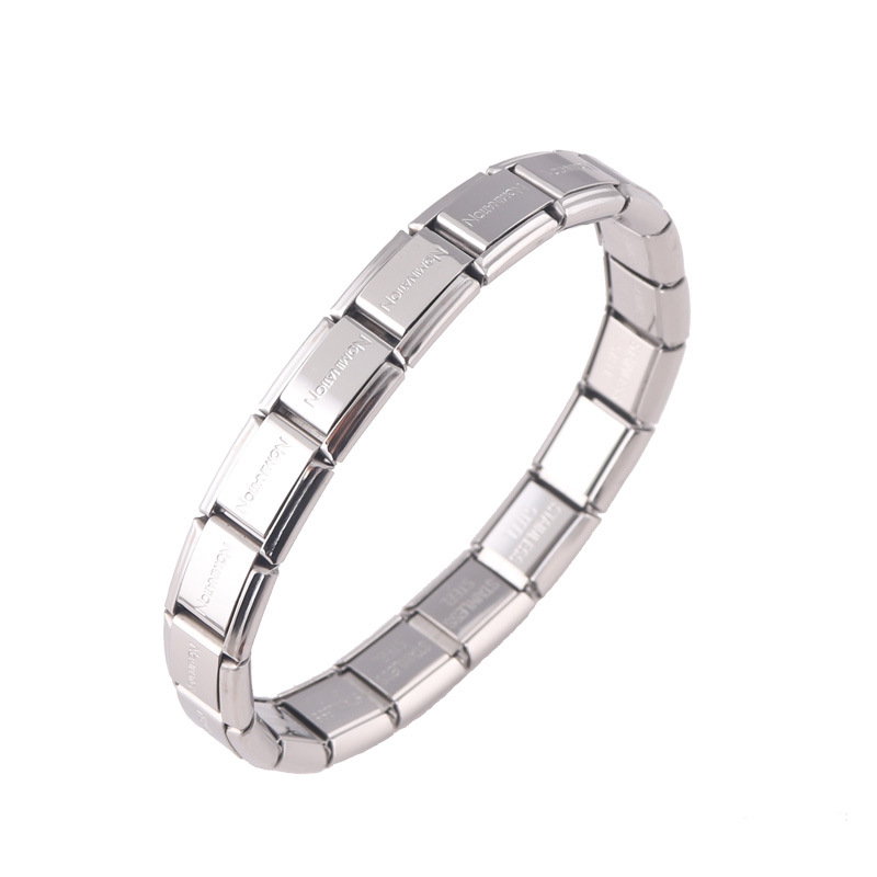 Italian Stainless Steel Bracelet Customizable Link Bracelet High Polished Stainless Steel Bracelet Detachable Italian Module Bracelet Stainless Steel Charm Bracelet Italian Module Link Bracelet Custom Stain (6)