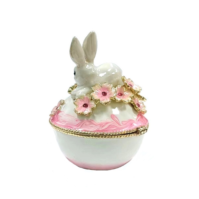 Nordic decoration home furnishings jewelry box gift crafts unique rabbit flower (2)