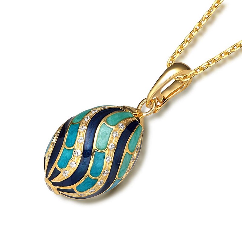 Vintage enamel pendants with crystal, curved patternsYF22-SP013-3