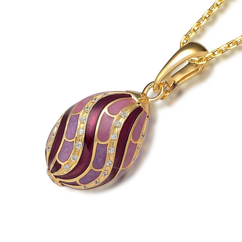 Vintage enamel pendants with crystal, curved patternsYF22-SP013-6