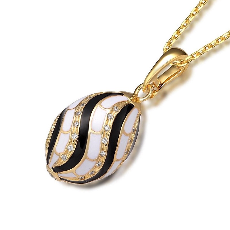 Vintage enamel pendants with crystal, curved patterns YF22-SP013-9
