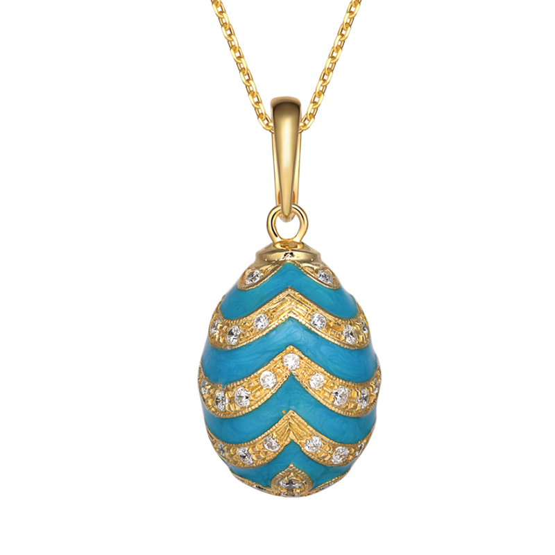 Vintage enamel pendants with crystals, wave patternYF22-SP015-1