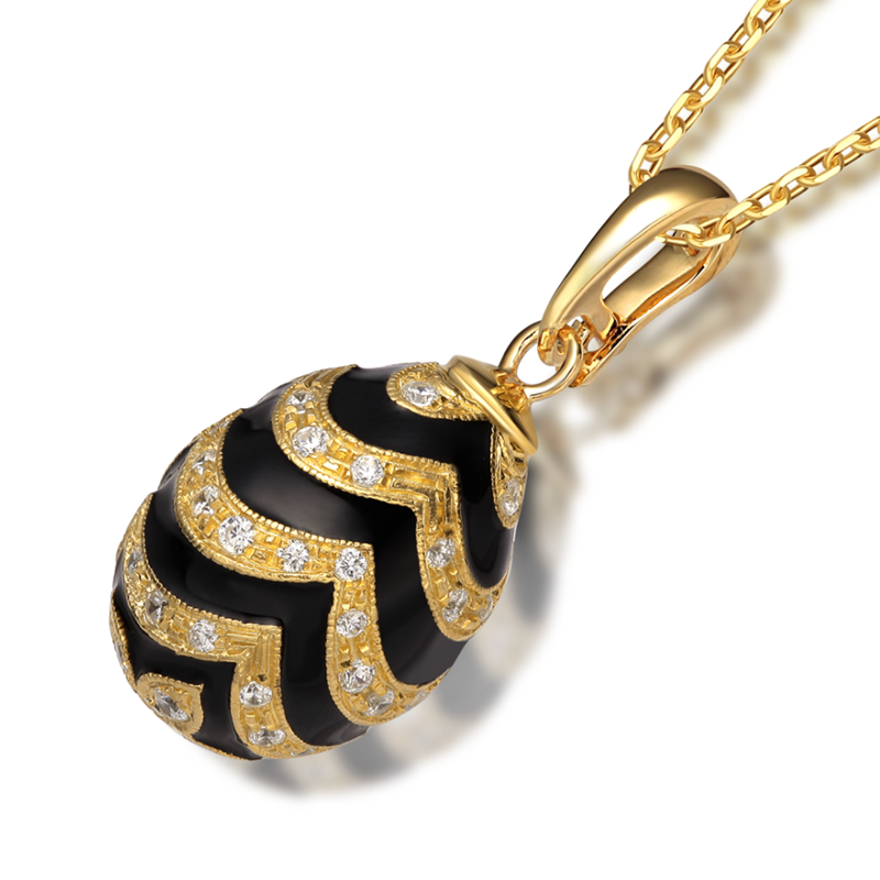 Vintage enamel pendants with crystals, wave patternYF22-SP015-6