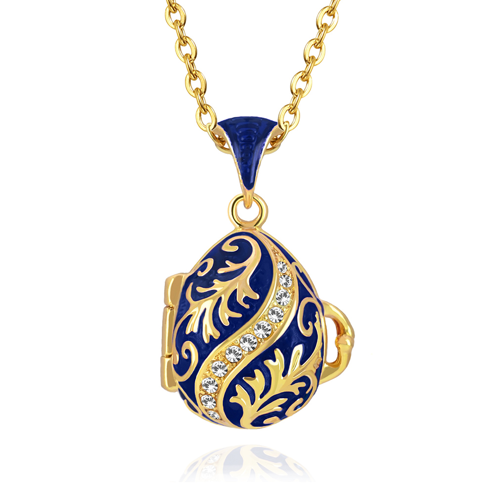 birthday gift holiday gift christmas gift women fashion necklace charm creative gift gold locket necklace vintage gift neckalce luxury gift faberge egg women charm fashion jewellery surprise Gold Pendant Neck (3)