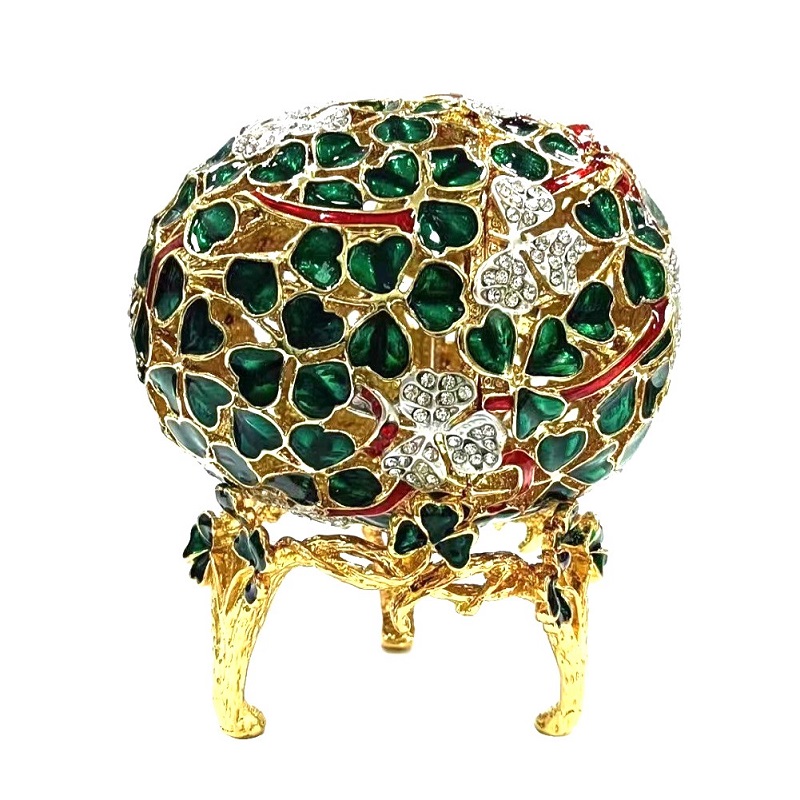 clover luxury jewellery box home decor women faberge vintage  (1)