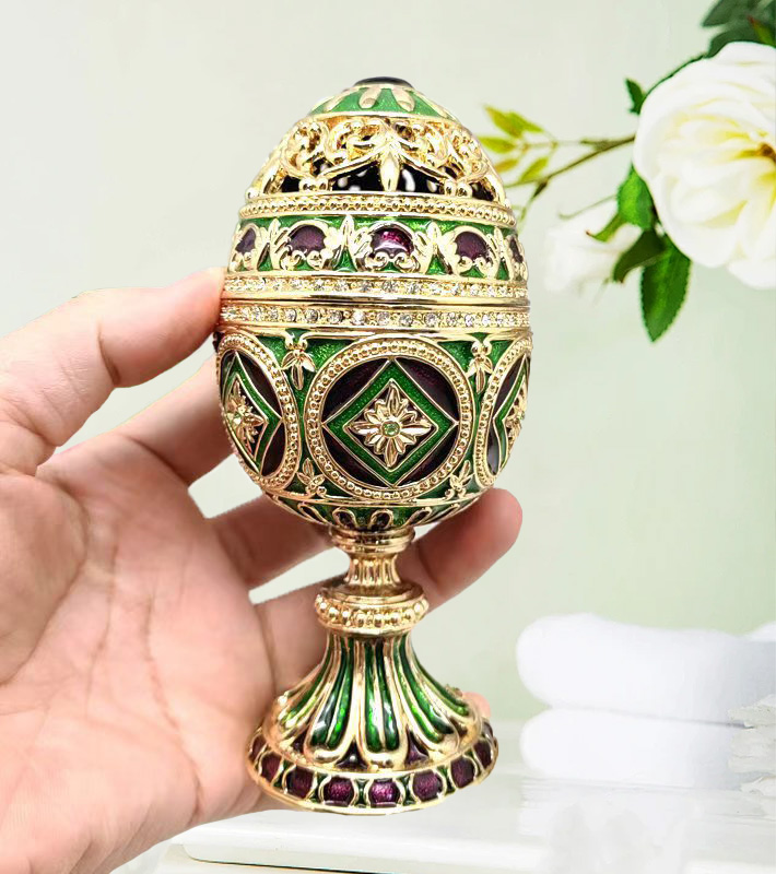 luxury faberge egg jewellery box music box noble women home decor (4)