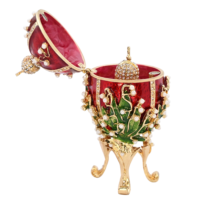 music box Decoration  egg faberge fashion gift Grape Vine Jewelry Luxury picture russian vintage zinc alloy (5)